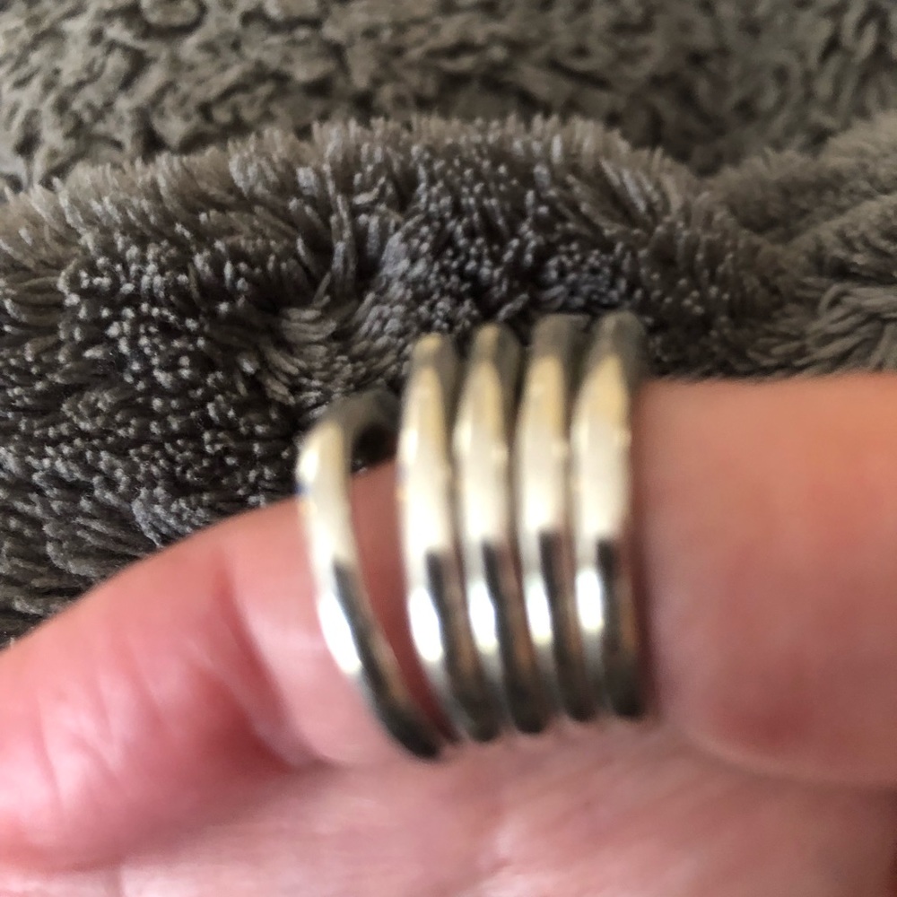 Preowned Sterling silver stackable inlay ring size 6 Excellent - Picture 7 of 11